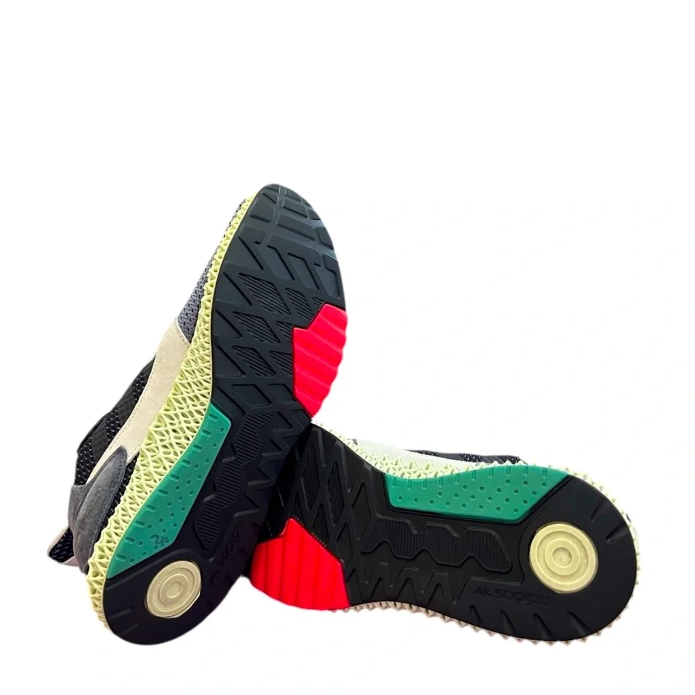 ADIDAS - BLACK TAN MINT GREEN ZX 4000 FUTURECRAFT “BLACK ONYX” SNEAKERS